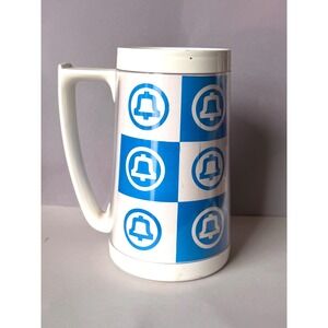 Vintage Eagle Plastic Insulated Mug Blue White Bell Logo Checkered Made in USA